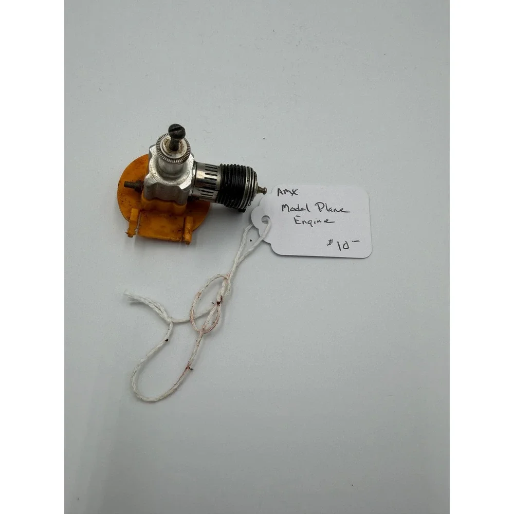Vintage Cox .049 Model Airplane Engine with orange Mount RC Glow Plug Motor
